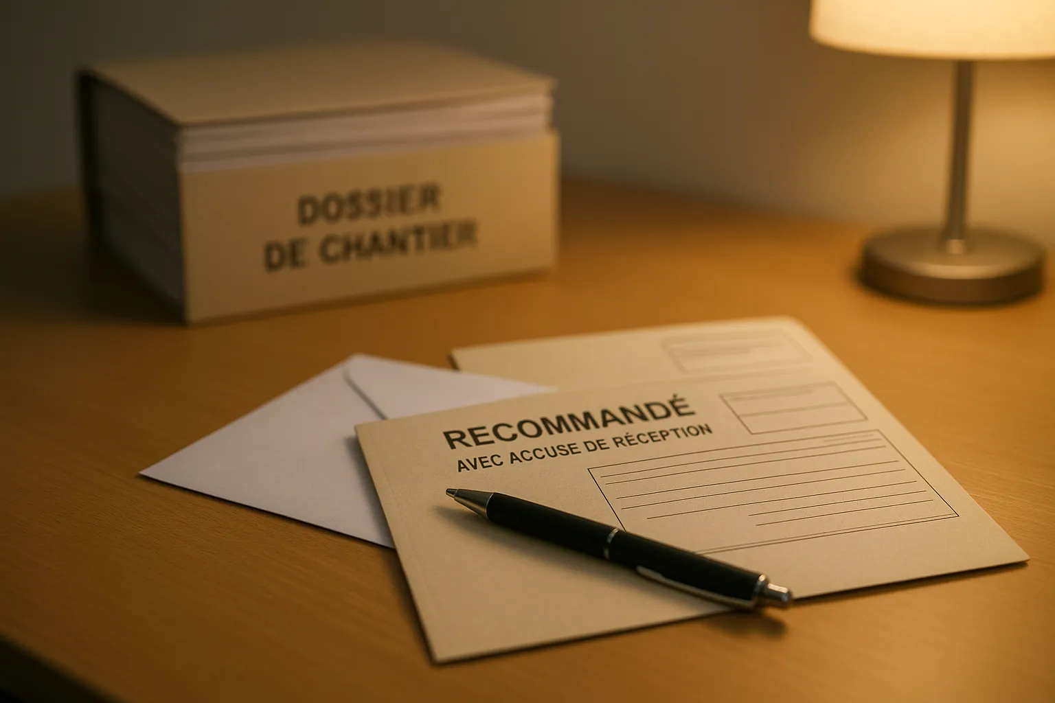 Lettre recommandee preparee pour signaler une malfacon au constructeur