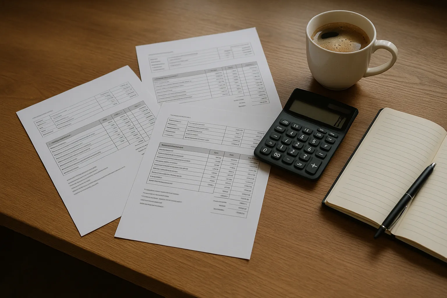 Devis d entreprises et calculatrice sur un bureau pour preparer une negociation