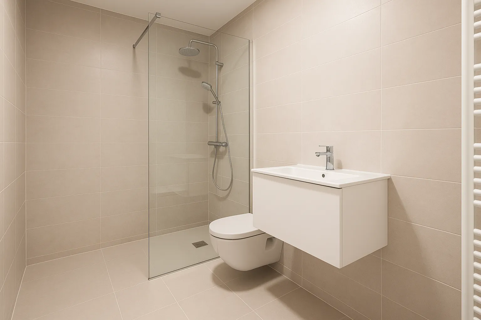 Une baignoire transformee en douche : TMA courant en VEFA