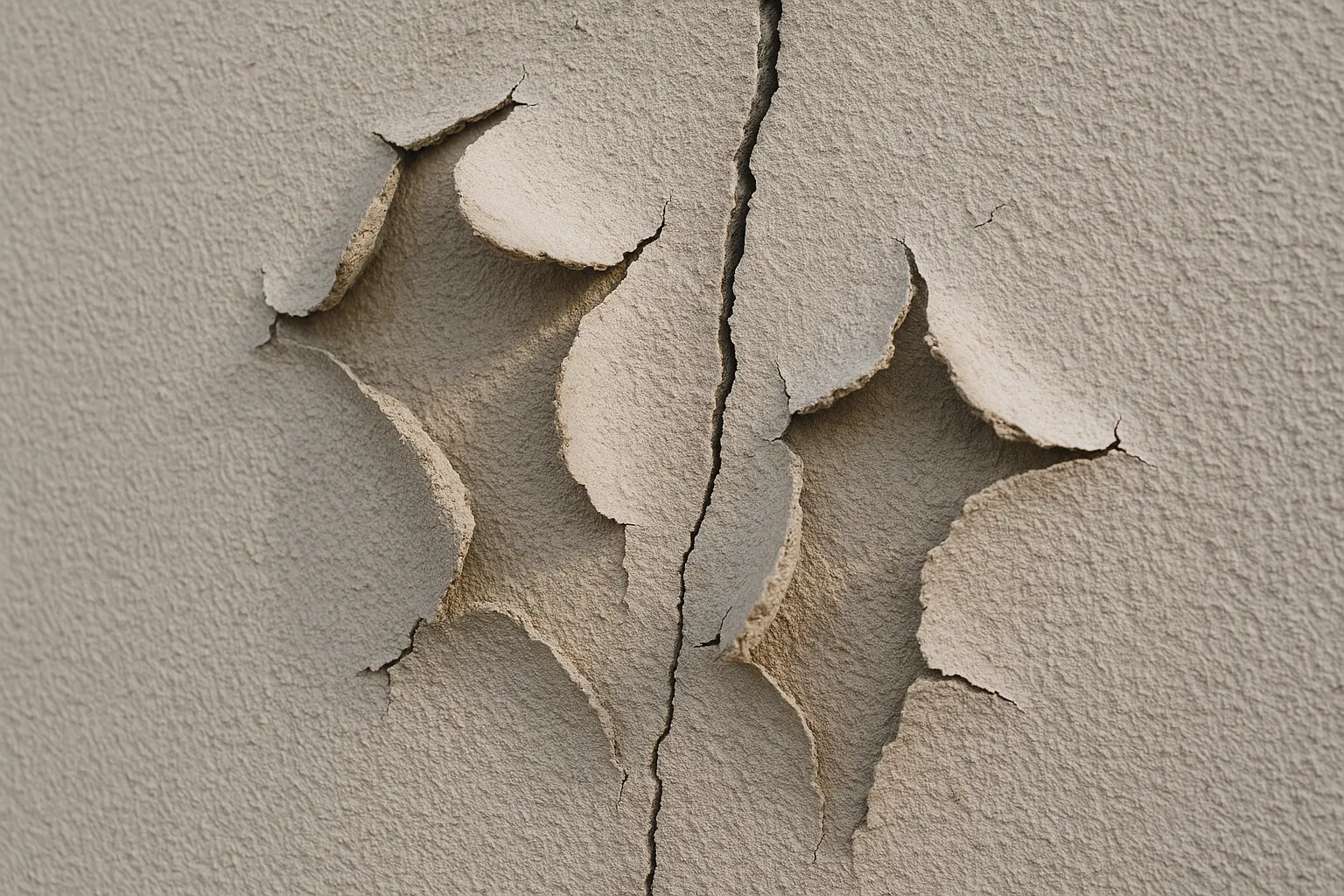 Enduit de facade cloque et decolle autour d une fissure
