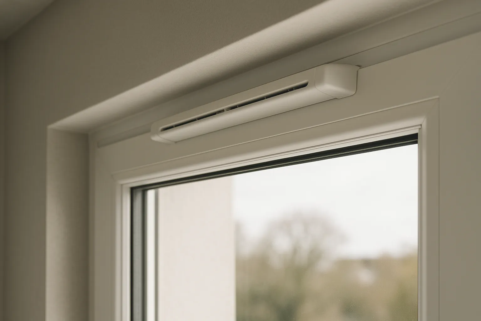 Entree d air au dessus d une fenetre vue de l interieur