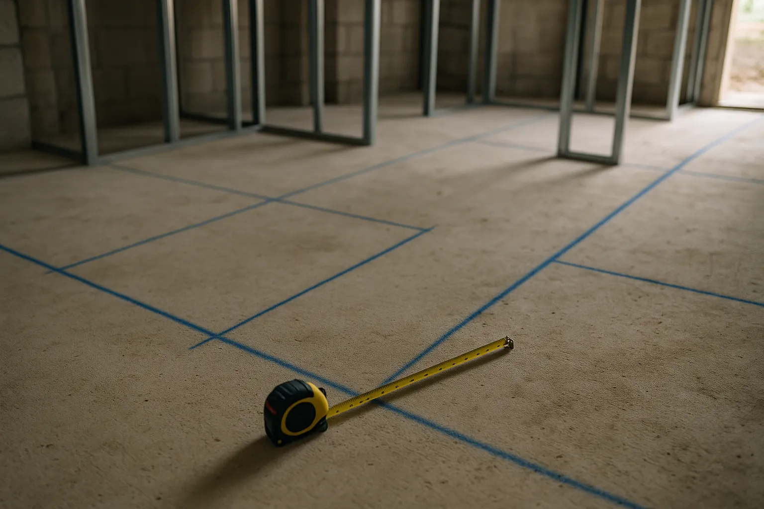 Contrôle de l'implantation des cloisons d'une maison CCMI dans le Nord 59