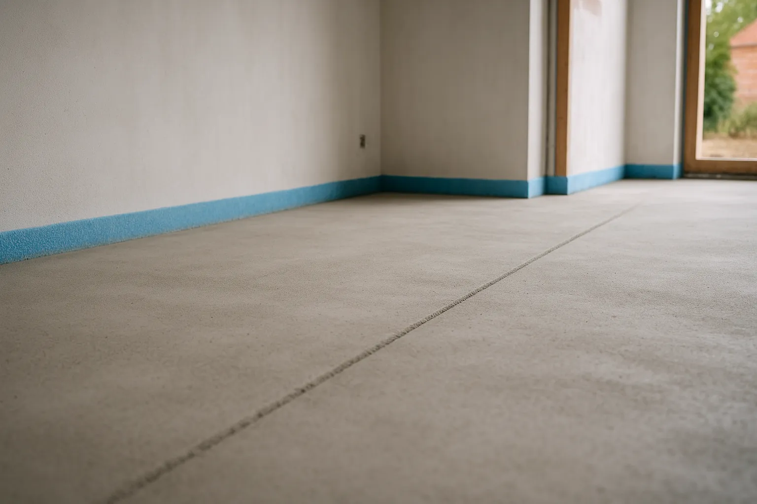 Vérification des joints de la chape d'une maison CCMI dans le Nord 59