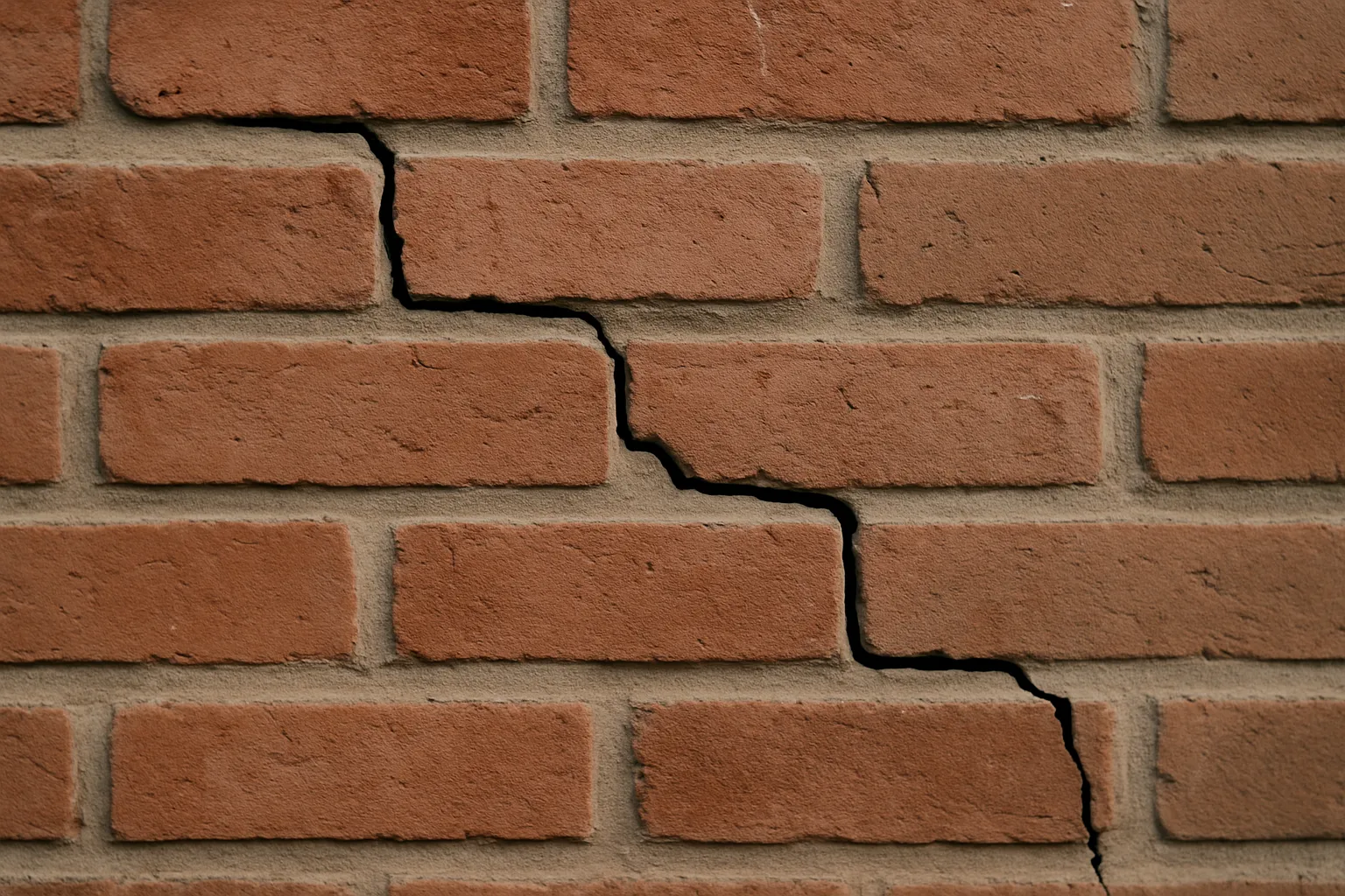 Fissure en escalier suivant les joints d un mur en briques